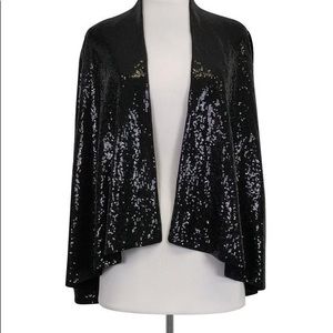 Alice + Olivia Black Sequin Cardigan